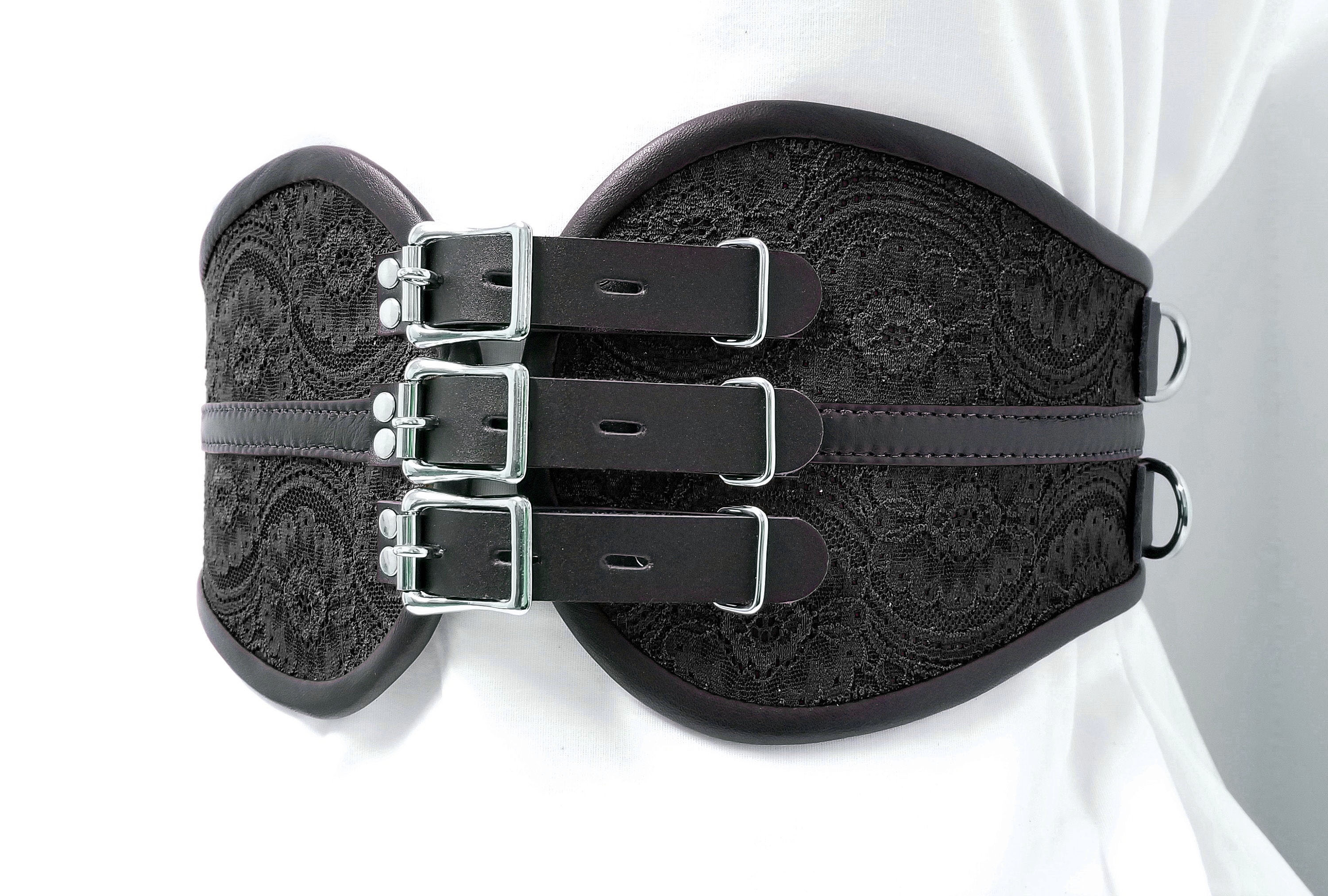 Lace & Leather Waist Restraint (Corset Style)
